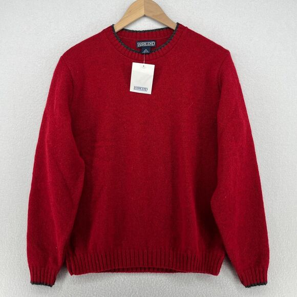 Lands' End Other - LANDS' END Sweater Mens M 100% Wool Pullover Jumper Holiday Red USA VTG New
